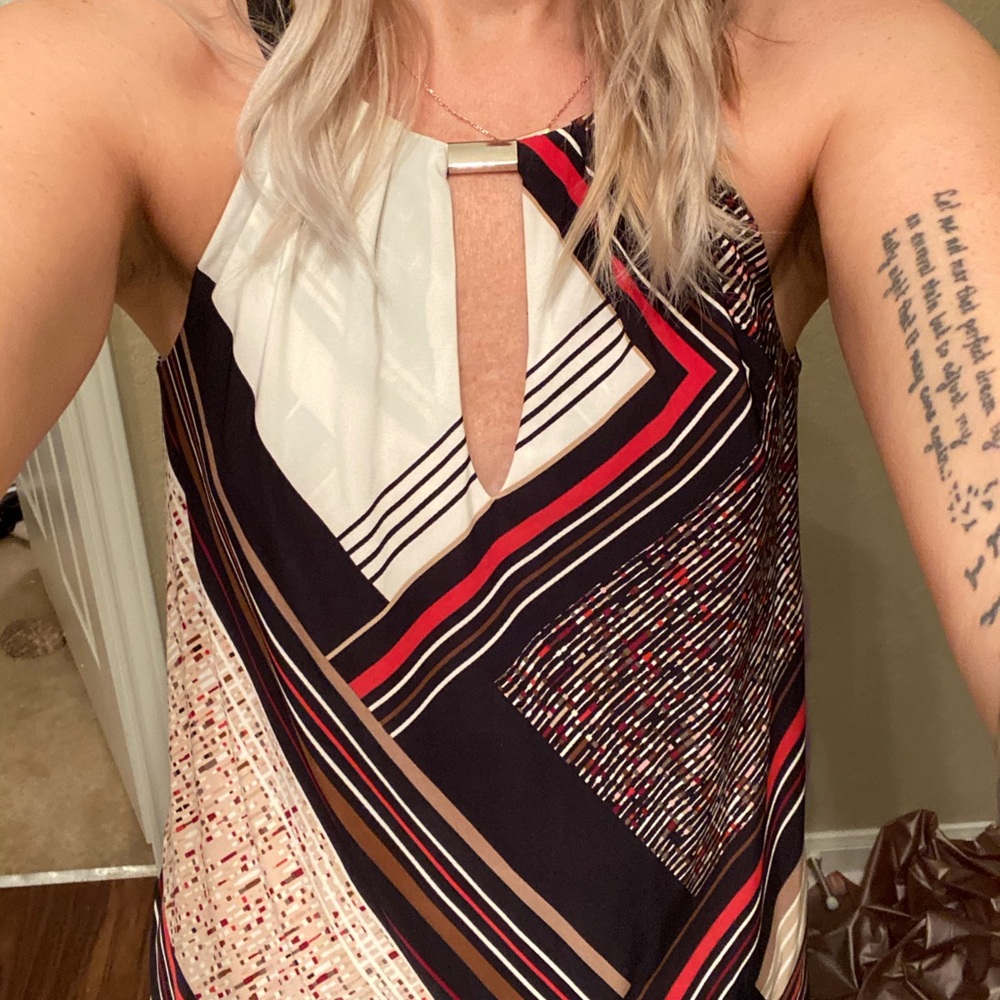 Cute, 70s Style Halter with Keyhole Neckline